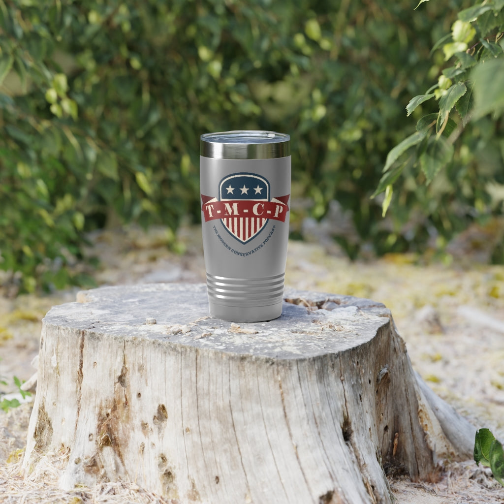 The Modern Conservative Podcast 20oz Tumbler outside gray