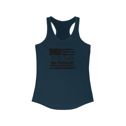 We The People Are Pissed Off Racerback Tank Women's Midnight Blue - front