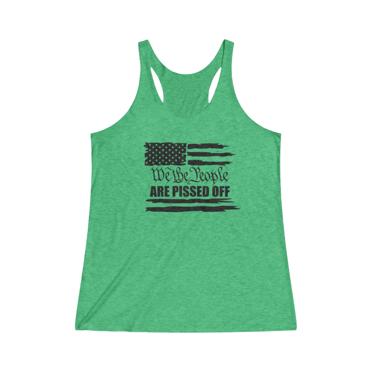 We The People Are Pissed Off Thin Racerback Tank Women's Envy - front
