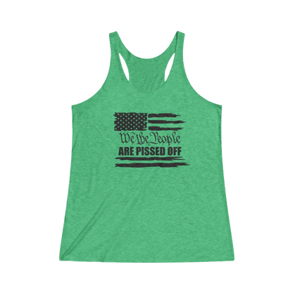 We The People Are Pissed Off Thin Racerback Tank Women's Envy - front