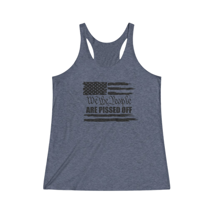 We The People Are Pissed Off Thin Racerback Tank Women's Indigo - front