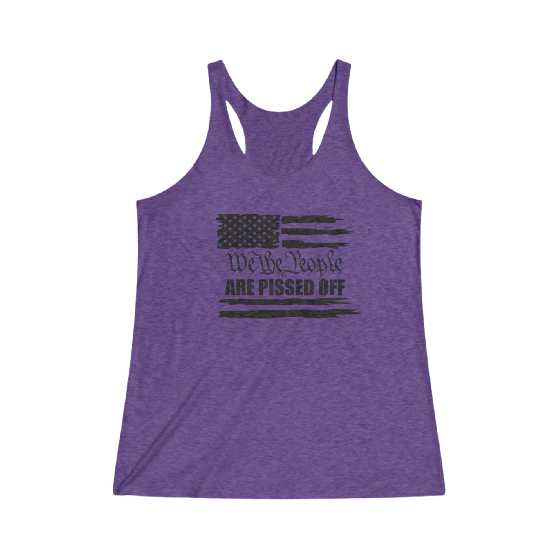 We The People Are Pissed Off Thin Racerback Tank Women's Purple Rush - front