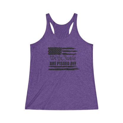 We The People Are Pissed Off Thin Racerback Tank Women's Purple Rush - front