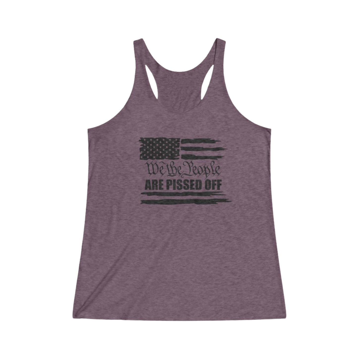 We The People Are Pissed Off Thin Racerback Tank Women's Vintage Purple - front