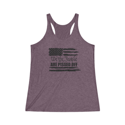 We The People Are Pissed Off Thin Racerback Tank Women's Vintage Purple - front