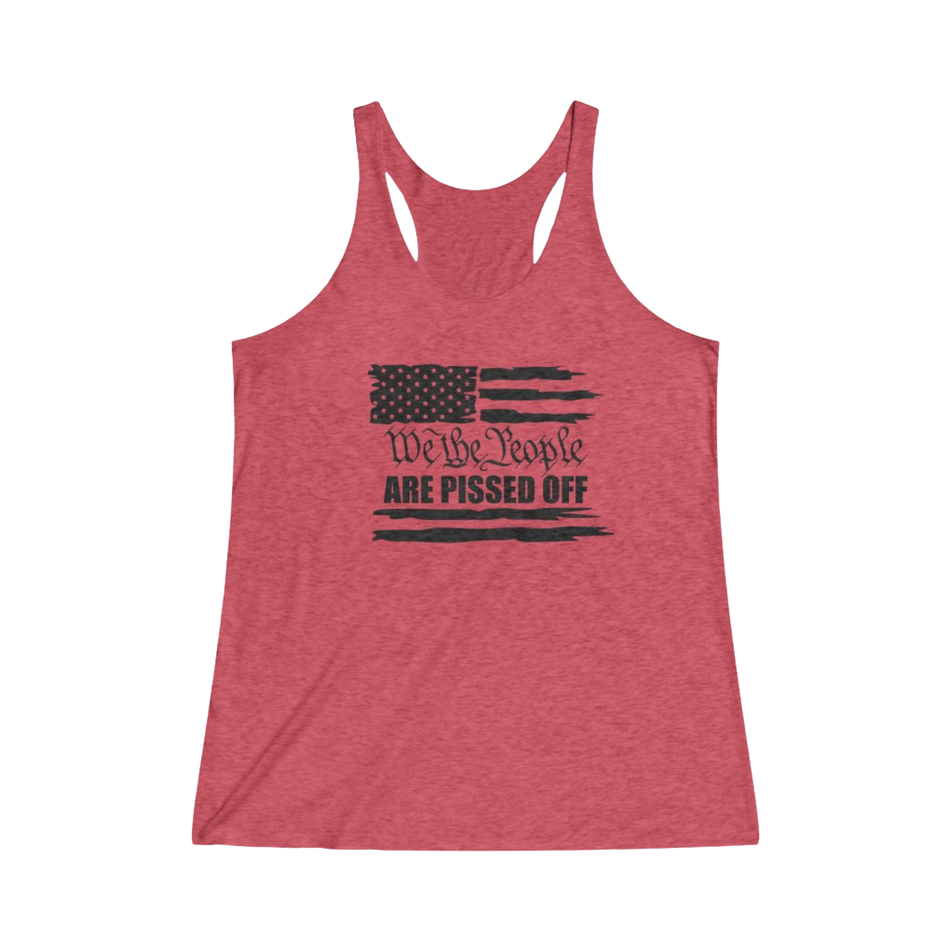 We The People Are Pissed Off Thin Racerback Tank Women's Vintage Red - front