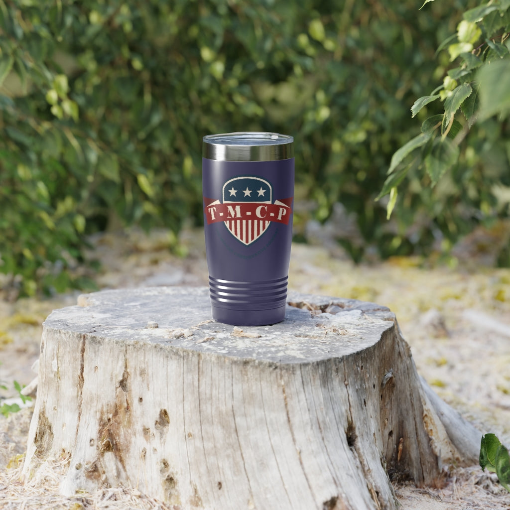 The Modern Conservative Podcast 20oz Tumbler outside navy