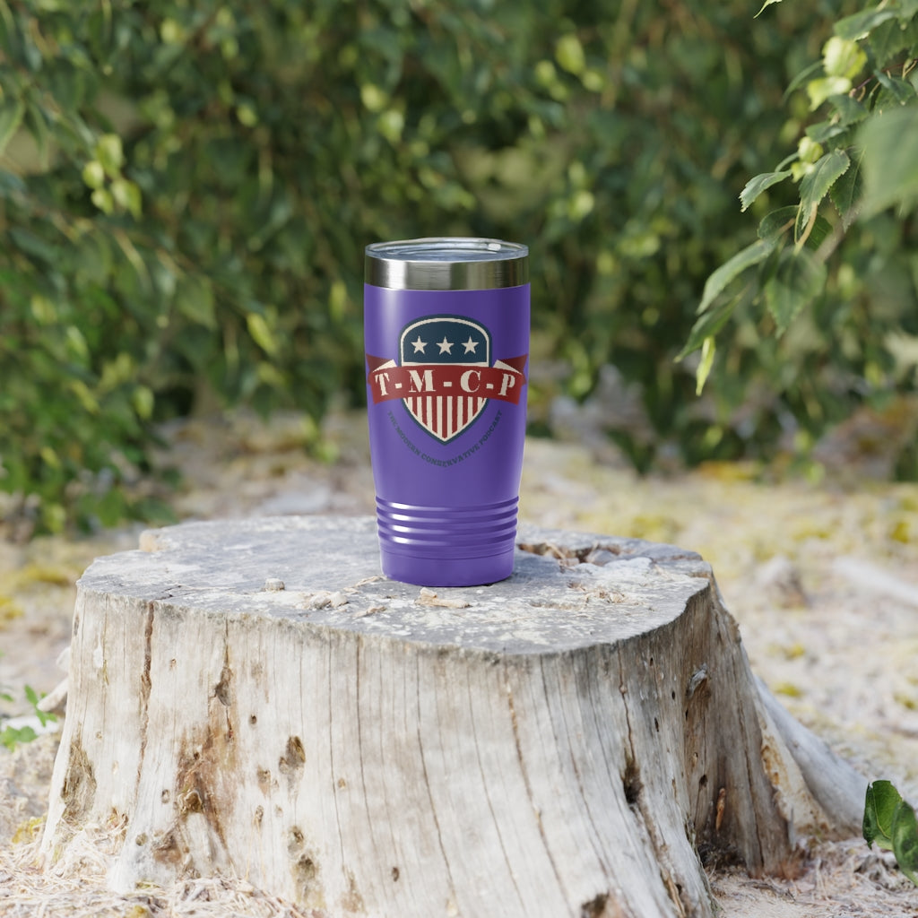 The Modern Conservative Podcast 20oz Tumbler outside purple