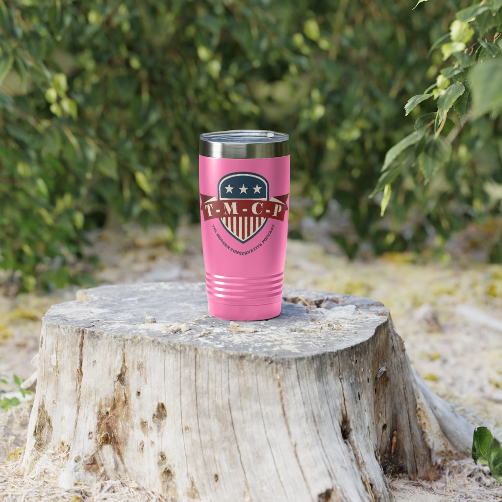 The Modern Conservative Podcast 20oz Tumbler outside pink